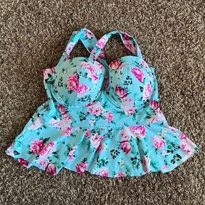 Floral Torrid Tankini Top with Underwire 3X